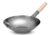 Craft Wok Flat Hand Hammered Carbon Steel Pow Wok with Wooden and Steel Helper Handle (12 Inch, Flat Bottom) / 731W316-12in