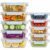 CravoFlow 100% Airtight Glass Containers with Lids for Kitchen Storage,Blue