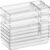 Criusia 16 Pack Large Clear Plastic Drawer Organizer Bins – 5 Size Acrylic Bathroom and Vanity Organizers and Storage Trays for Makeup Office Home, Kitchen Drawer Organizer for Utensils, Gadgets