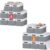 Criusia 16 Pack Large Storage Bins with Lids – 23 QT Stackable Closet Organizers and Storage Baskets for for Organizing Clothes Toys Blanket – (16 Set Storage Boxes + 8 Removable Lids)