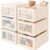 Criusia 6 Pack Foldable Linen Storage Bins, Fabric Closet Organizer Bins for Shelves, Clothes, Toys and Blankets, Beige