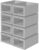 Criusia 8 Pack Linen Closet Organizers and Storage, Large Linen Closet Baskets for Organization, Foldable Storage Containers for Toys, Clothing, Towels, Jeans, Books, Shelves, Grey