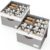 Criusia Shoe Organizer for Closet, 2 Pack Foldable Shoe Storage Organizer Box Bin with Adjustable Dividers and Clear Cover, Closet Shoe Storage for Sneakers Sandals Boots, Fit 16-32 Pairs, Gray