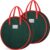 Criusia Wreath Storage Container, 2 Pack Christmas Wreath Storage Bag with Sturdy Handle, Two-way Zipper,Durable Wreath Storage Organizer Box for Holiday Decoration (Green, 36″x8″)