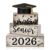 CroBlissful 4 Pcs Senior 2026 Decorations Graduation Photo Booth Props Class of 2026 Table Decoration Graduation Wooden Block Centerpiece Sign Farmhouse Congratulate Gift for Home Shelf