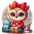 Cross Stitch Kit 14CT Stamped Animal Pattern 25x25cm Cotton(Book Pupil)