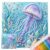 Cross Stitch Kit 14CT Stamped Ocean Animals Cotton Thread 30x30cm