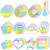 Crtiin 100 Pcs Sensory Strips Anxiety Mindfulness Stickers Stress Breathing Sensory Sticker Different Textures Rough Tactile Tape for Mental Health Adults Desk Anxiety Relief(Vivid)