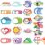 Crtiin 100 Pcs Sensory Strips Anxiety Mindfulness Stickers Stress Breathing Sensory Sticker Different Textures Rough Tactile Tape for Mental Health Adults Desk Anxiety Relief(Cute)