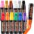 Crtiin 12 Colors Jumbo Acrylic Paint Markers, 15mm Wide Felt Tip Permanent Waterproof Quick Drying Paint Pens for Poster Rock Painting Fabric Ceramic Metal Glass Wood Canvas DIY Crafts
