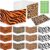 Crtiin 24 Pcs Modern Animal Print Desk Privacy Boards, Classroom Divider with Matte Lamination & 24 Labels, 4 Safari Styles (Brave, Unique, Dream, Focus) Privacy Boards for School Testing, Sel Corner
