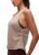 CRZ YOGA Pima Cotton Ruched Tank Top Mortar Color Large