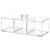 csjzzt 3 Compartment Organizer Box with Lid, Clear Makeup Storage Box for Office Desk, Vanity, Bathroom, Bedroom, Kitchen, Dorm