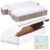 Ctosree 12 Pack File Check/deposit Slip Storage Box, Standard Setup, Attached Lid, 4 x 9 x 24 Inches, White/blue, Flip Top Closure, Lightweight, Stackable for File, Check, Deposit