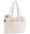CTWWFS Puffer Tote Bag for Women, Quilted Bow Tote Bag with Cup Holder & 15.6 In Laptop Compartment for Work, Travel, Gym (Beige, Small)