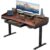 CubiCubi 55 Inch One-Piece Standing Desk with 3 Wood Drawers, Black Walnut