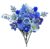 CUBIMANA Flower Bouquet Building Set with LED – 21 Rose Building Toy for Adults Women, Gift for Mothers Day, Artificial Flowers for Her, 832PCS Botanical Collection Kit for Home Decor (Blue)