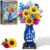 CUBIMANA Flower Bouquet Building Set with Starry Night Vase & LED Light