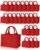Cunno 24 Pcs Burlap Tote Bag Mini Jute Reusable Waterproof Bag with Handles Small Blank Canvas for Wedding Beach DIY Gift (9.06 x 6.3 x 5.12,Red)