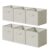 Cupic Cupid 11 Inch Storage Cube, Fabric Cube Storage Bin with Handles, Storage Cube Organizer for Clothes and Toys, Collapsible Cube Bins for Closet, Shelves, Nursery, 6-Pack, Light Gray