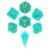 Cusdie Frosted Dice Sharp Edges DND Dice, 7 PCs D&D Dice, Handcrafted Polyhedral Dice Set, for Role Playing Game(Green)