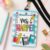 Custom Teacher ID Badge Holder with Blue Stripe Notebook,Ruler & Composition Book Design, Teacher Leather ID Card Holder, Groovy Back to School Gift, Coquette Lanyard Holder with Teacher’s Name
