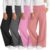 Custoneei 4 Pack Girls Sweatpants Wide Leg Pants Elastic Waist Open Bottom Baggy Athletic with Pockets Teens Clothes 5-16Y(13-14 Years,Pink, Light Pink, Dark Gray, Black)