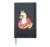 Cute And Funny Llama In A Donut Hole Hardcover Journal, Black