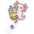 Cute Axolotl with Boba Tea Retractable Badge Reel, Cute Animal Badge ID Holder for Nurse Nursing RN CNA LPN CMA Doctor Healthcare & Medical Worker, Funny Nurses Week Gift, Axolotl Badge Reel | Acrylic