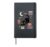 Cute Black Cat Pumpkin Halloween Moon Bats Hardcover Journal, Black