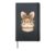 Cute Bunny Face Glasses Leopard Hair Bow Easter Printed Hardcover Journal, Black