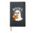 Cute Cartoon Kawaii Ghost Books Boo Halloween Bookworm Hardcover Journal, Black