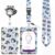 Cute Cartoon Raccoon ID Badge Holder with Breakaway Lanyard & Retractable Badge Reel, Vertical Waterproof Card Holder for Nurse Teacher Student Office Work Name Tag ID Card (Raccoon-01)