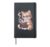 Cute Cat Reading Books with Tea Hardcover Journal, Black