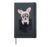 Cute Chihuahua Dog Bunny Hat in Pocket Easter Hardcover Journal, Black