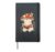 Cute Cottagecore Mushroom Cat Reading a Book Hardcover Journal, Black