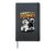 Cute Crazy Fast Sprinting Dog Cartoon Winter Siberian Husky Hardcover Journal, Black