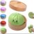 Cute Dumpling Squeeze Toy Set, Colorful Squishy Stress Balls with Food Steamer, Fidget Sensory Toys, Stocking Stuffers (Green)