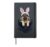 Cute German Shepherd Dog Bunny Hat in Pocket Easter Hardcover Journal, Black