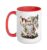 Cute Ghost Gnome Plaid Farmhouse Halloween Costume Ceramic Mug, Red/White, 15oz