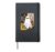 Cute Ghost With Autumn Flowers Spooky Aesthetic Halloween Hardcover Journal, Black