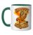 Cute Giraffe in Halloween Sweater Retro College Mascot Ceramic Mug, Dark Green/White, 11oz