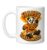 Cute Panda Bear in Halloween Sweater Retro College Mascot Ceramic Mug, White, 11oz