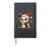 Cute Panda Winter with Santa Hat Hardcover Journal, Black