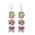 Cute Pencil Book Apple Bowknot Wooden Earrings Layered Back to School Teacher Appreciation Wood Drop Earrings-A
