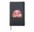 Cute Pink Bunny Flowers Crochet Style Spring Floral Animal Hardcover Journal, Black