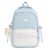 Cute Plaid Backpack for Women, Coquette Lace School Daypack (Blue, L)