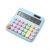 Cute Purple Desktop Calculator Large LCD Display Dual Power Solar for battery Big Buttons for Office School Home Accounting 15.3x14cm(Blue)