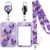Cute Purple Lanyard with Retractable Reel Clip & Badge Holder