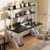 Cuter Desk with Sto Shelf and Optal Pegboard, Stable Office Desk for Home, Office, Bedroom, Living Room, Private Space (140cm, Black A)